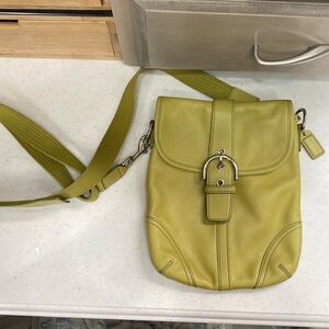 Coach Lime Green Soho Buckle Leather Hipster Crossbody